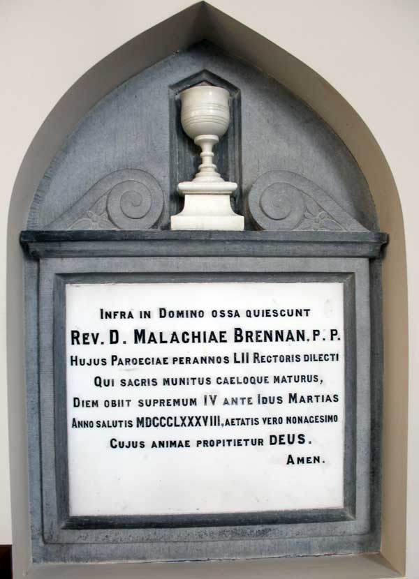 The grave stone of Fr.  Malachy Brennan.