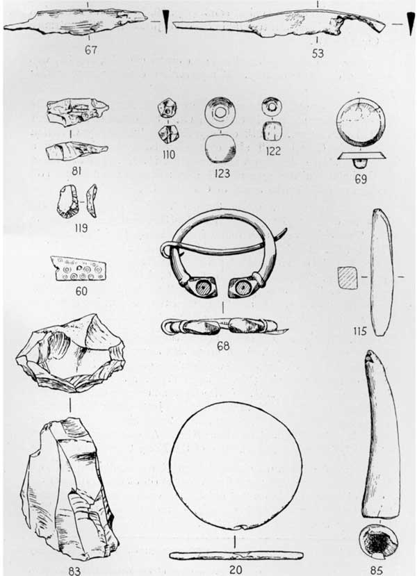 Some of the finds from the excavations in 1935.