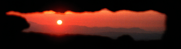 The view through the roofbox in Cairn G at Carrowkeel.