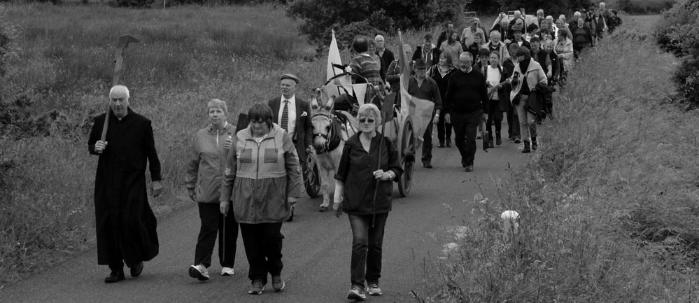 Marching to Cloonerco bog, June, 2016.