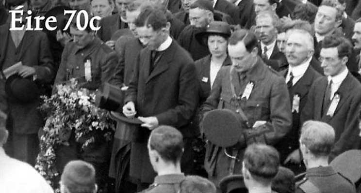 Father Michael O'Flanagan and his good friend Patrick Pearse at the funeral of O'Donovan Rossa in Glasnevin Cemetery in August 1915.
