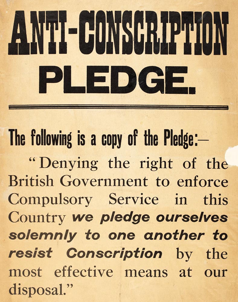 Anti-conscription pledge 1918.