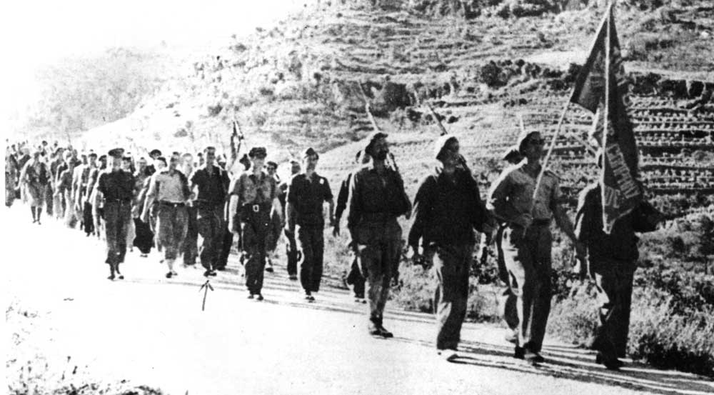 An International Brigade in Spain.