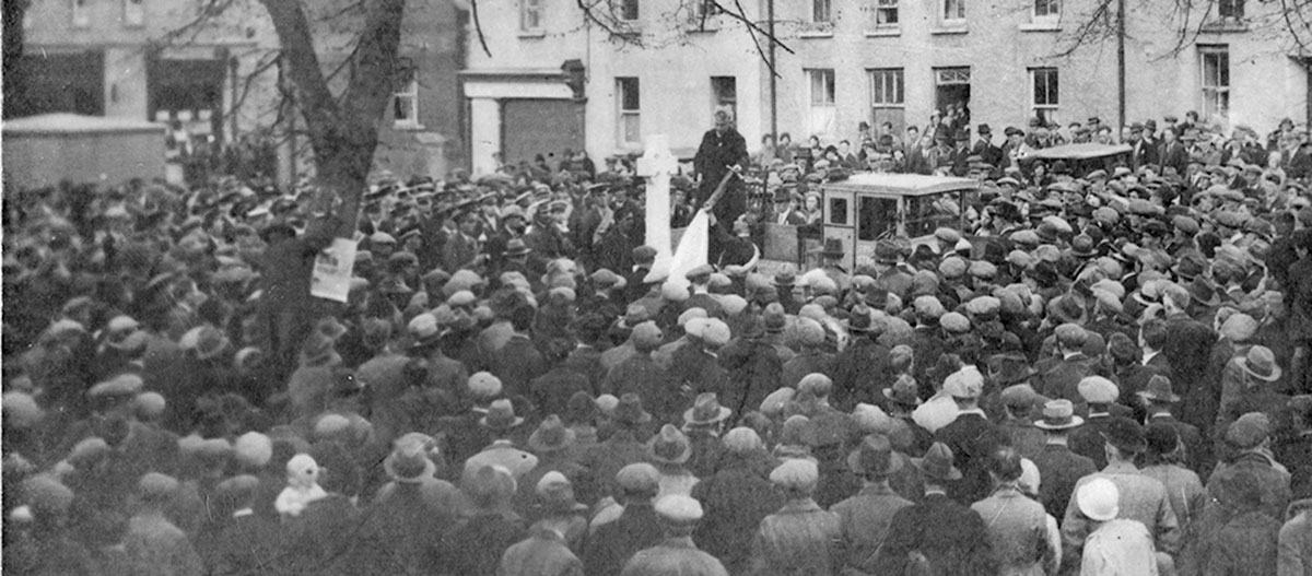 Fr. Michael O'Flanagan unveils the Moore's Bridge Memorial in Kildare, April 1935