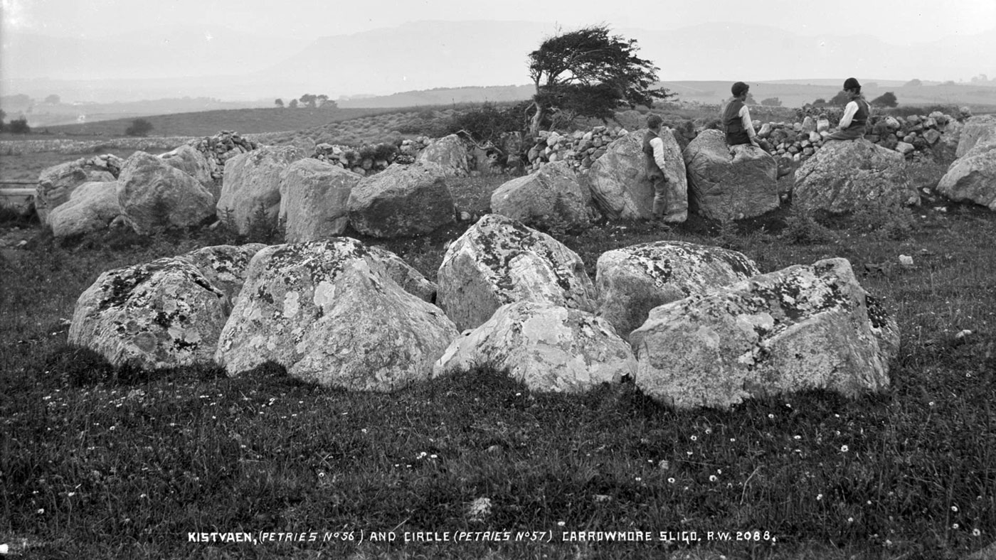 Passage-graves Numbers 56 and 57 at the Carrowmore megalithic complex. Photograph by Robert Welch, © NMNI.