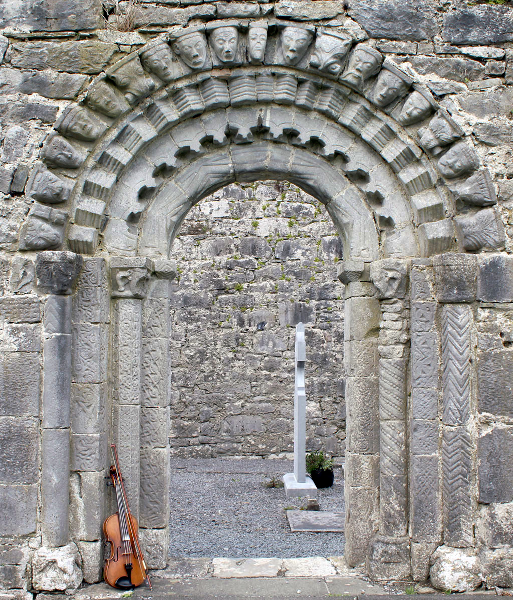 Carved Stone heads in County Clare.