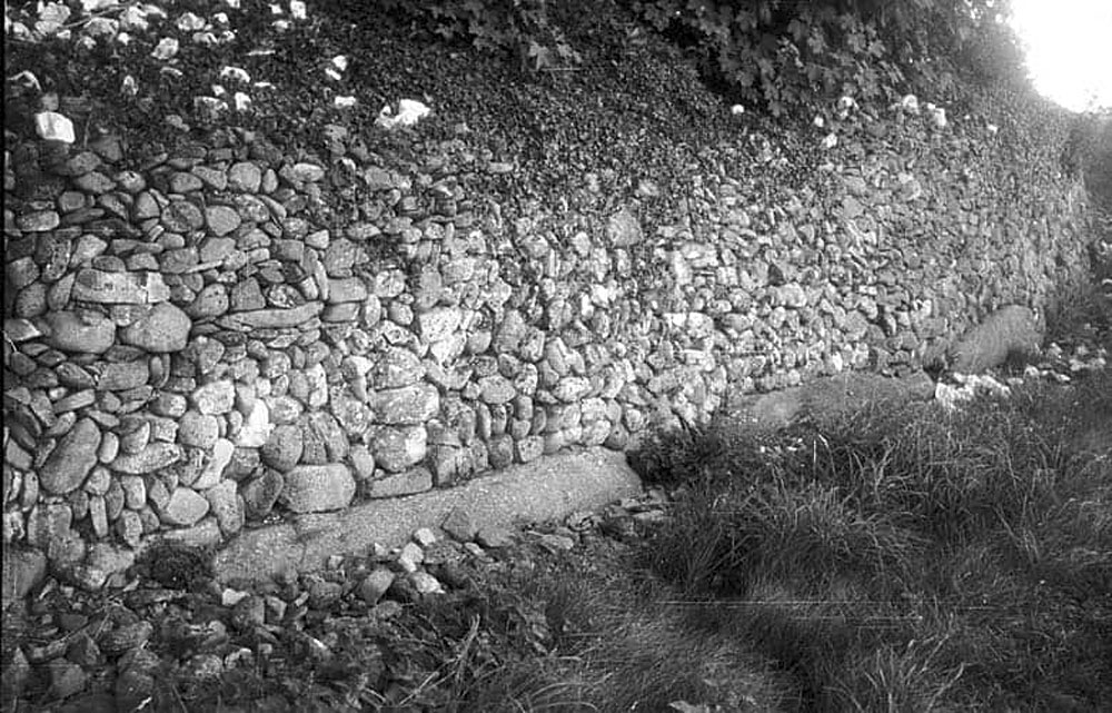 The vertical revetment at Newgrange which was constructed around 1880.