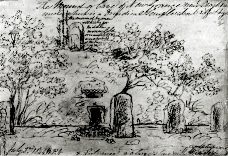 A sketch Newgrange, drawn in 1844.