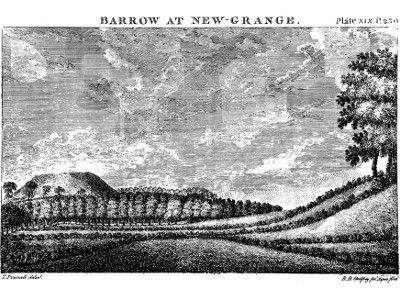 Barrow at Newgrange by Pownall, 1770.