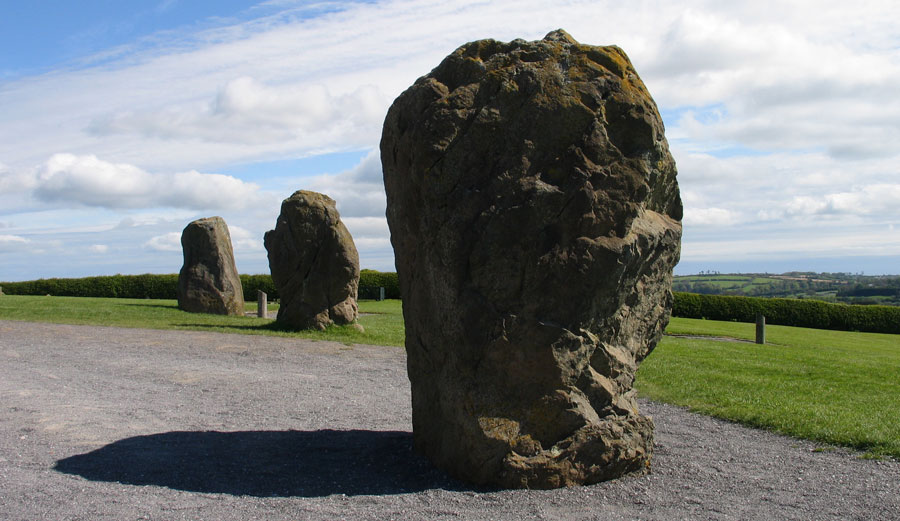 Thre stones from the Great Circle at Newgrange.