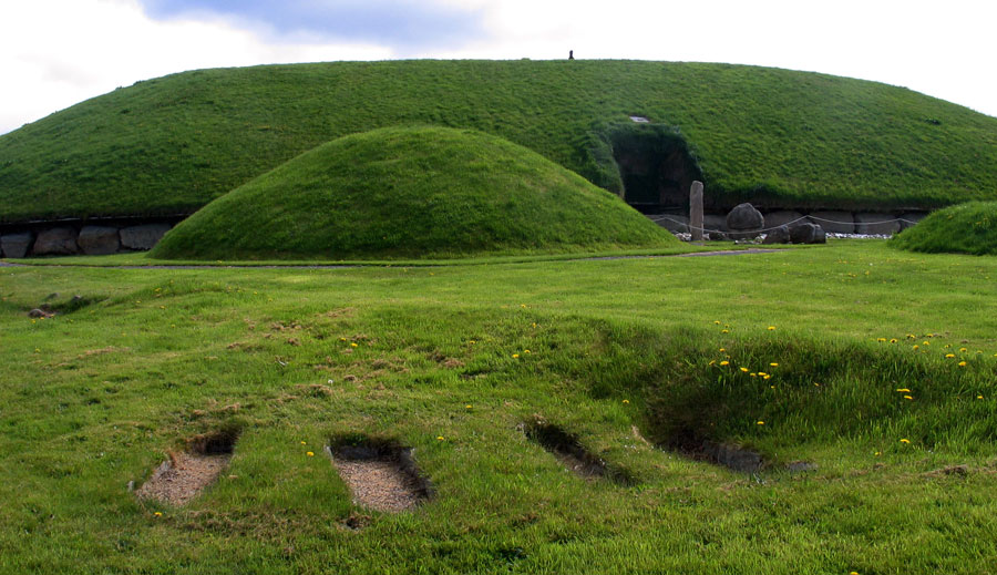 Five of the satellite mounds at Knowth.