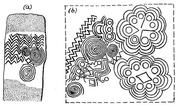 Engravings within Newgrange.