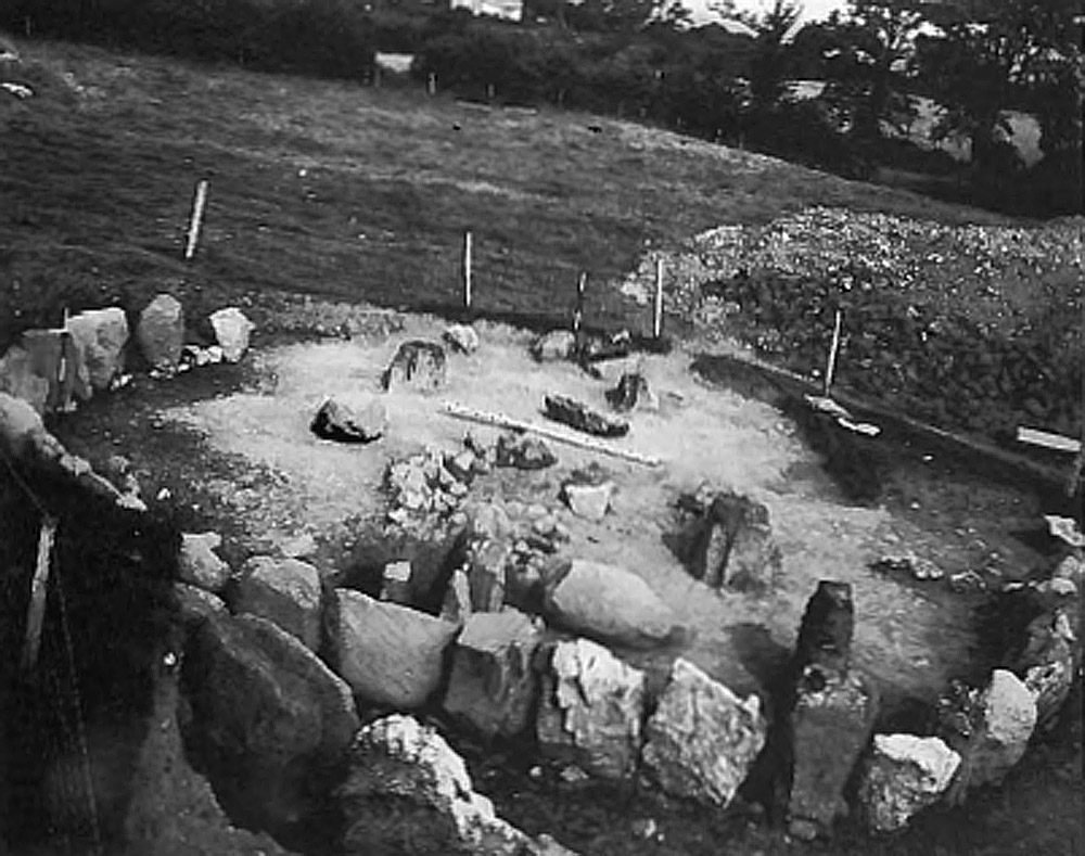 Site 13 during excavation, taken from the great mound.