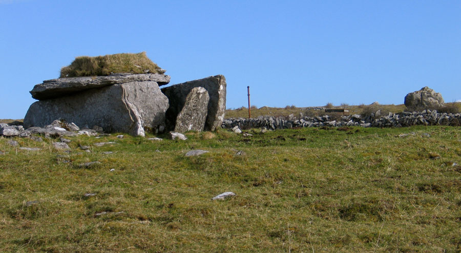 The well preserved wedge at Parknabinna in the Burren national park.