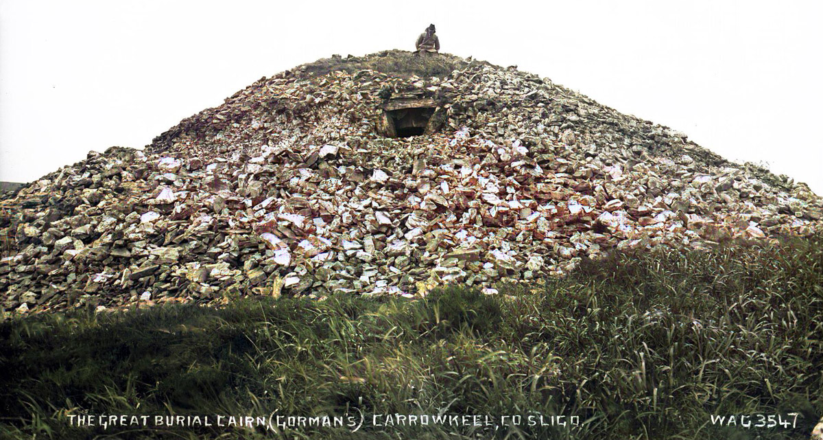 Cairn B at Carrowkeel, photographed by W. A. Green in 1911.