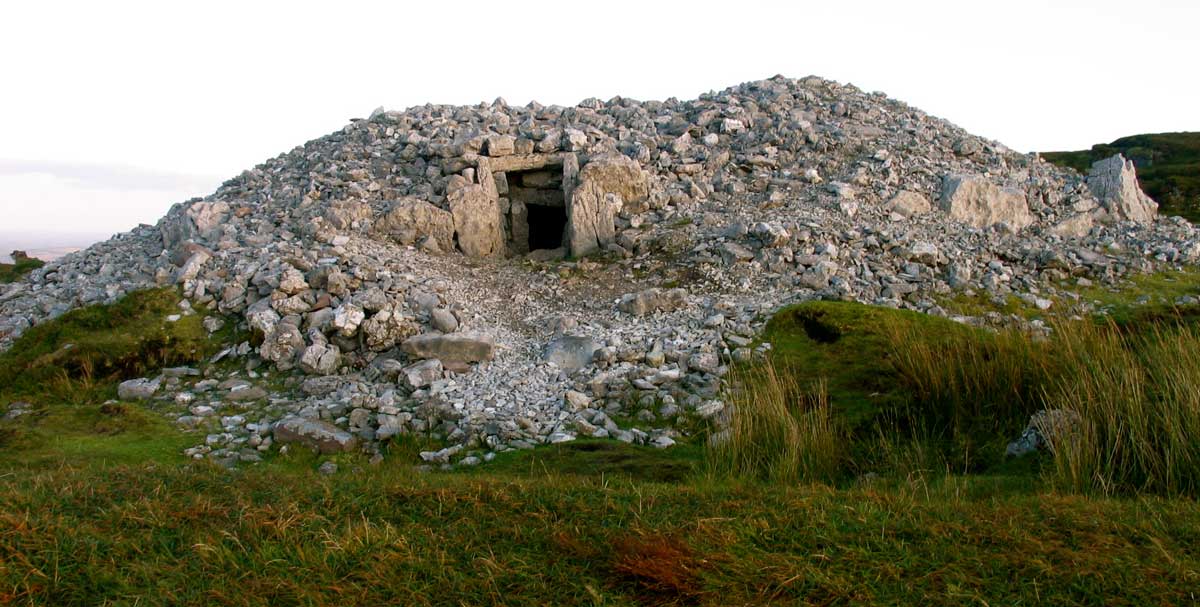 Looking into the entrance of Cairn H at Carrowkeel.