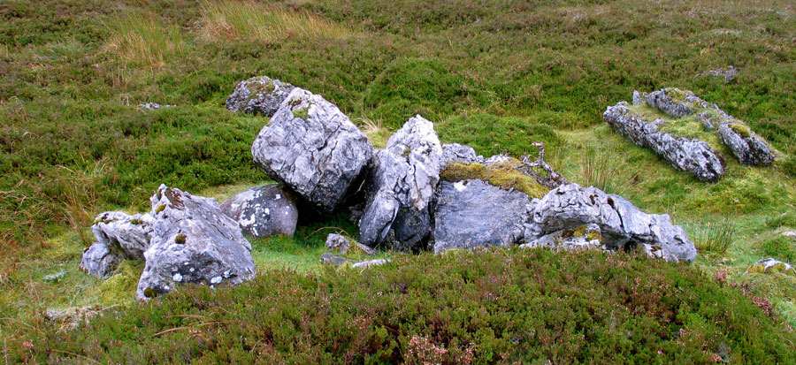 The collapsed dolmen or stone table near Cairn H.