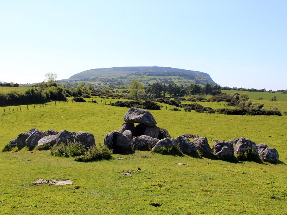 The Kissing Stone and Knocknarea.