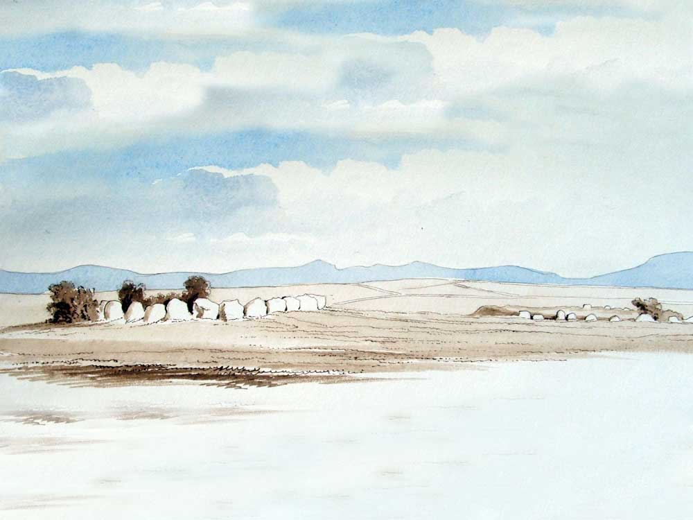 Circles 56 and 57 at Carrowmore illustrated by William Wakeman in 1879.