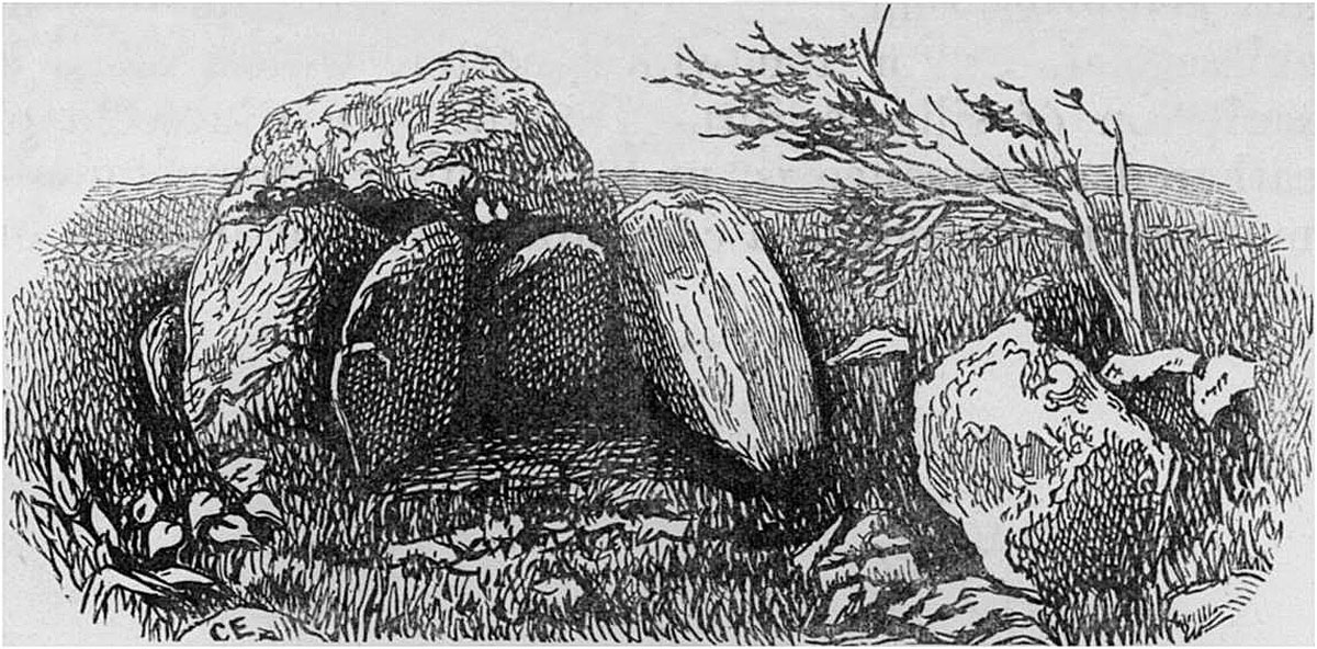 Carrowmore 13, the Druid's Altar illustrated by Charles Elcock in 1883.