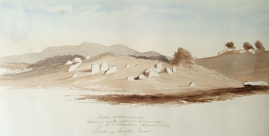 Destroyed circles on the south side of Carrowmore by William Wakeman.