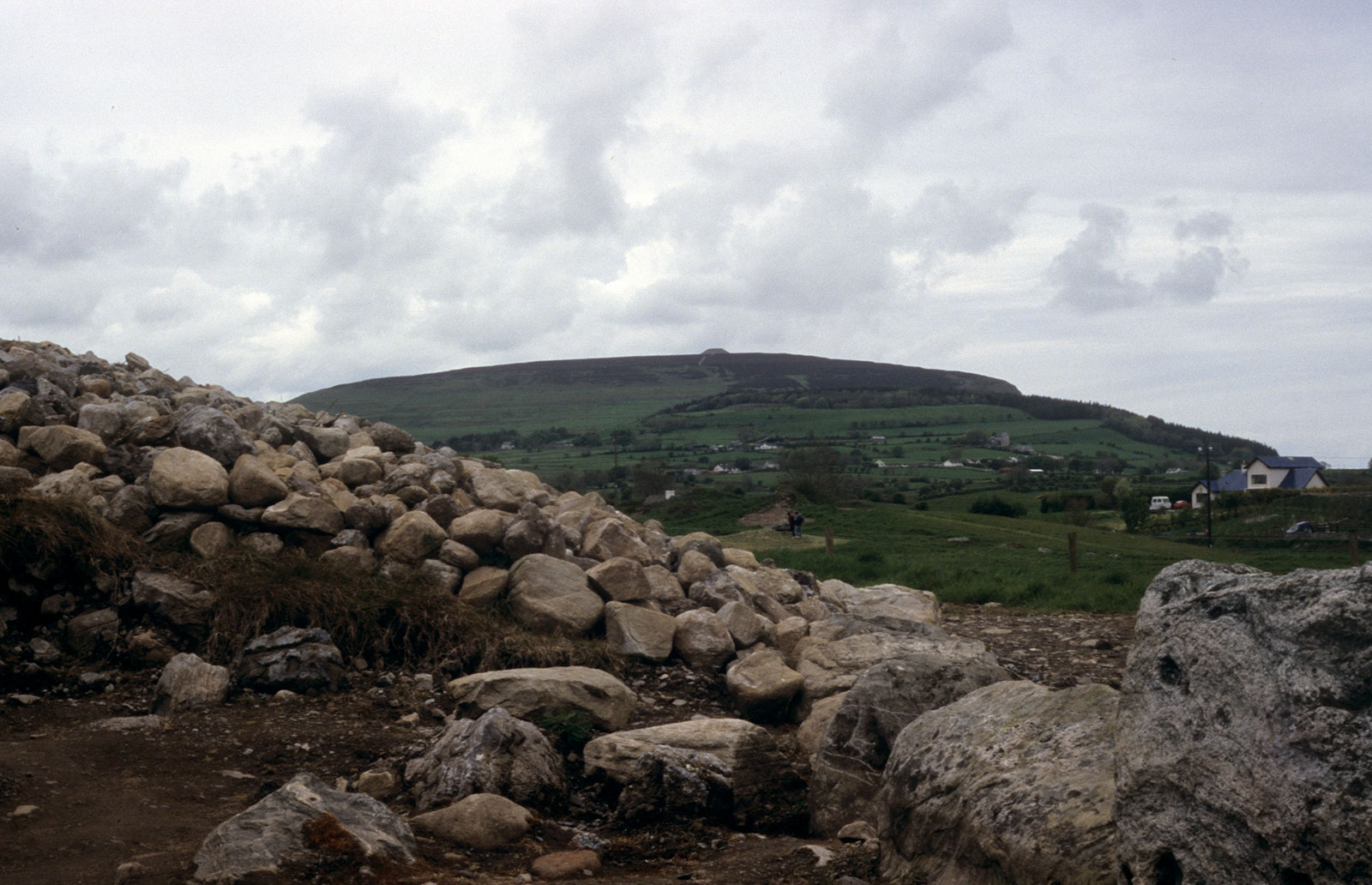The view from Listoghil to Knocknarea during the excavations.
