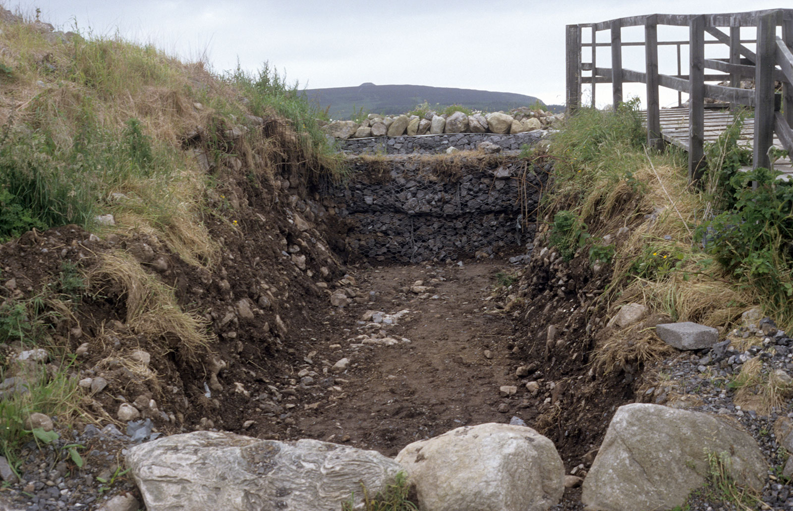 The excavation trench at Listoghil that became the passage leading into the monument.