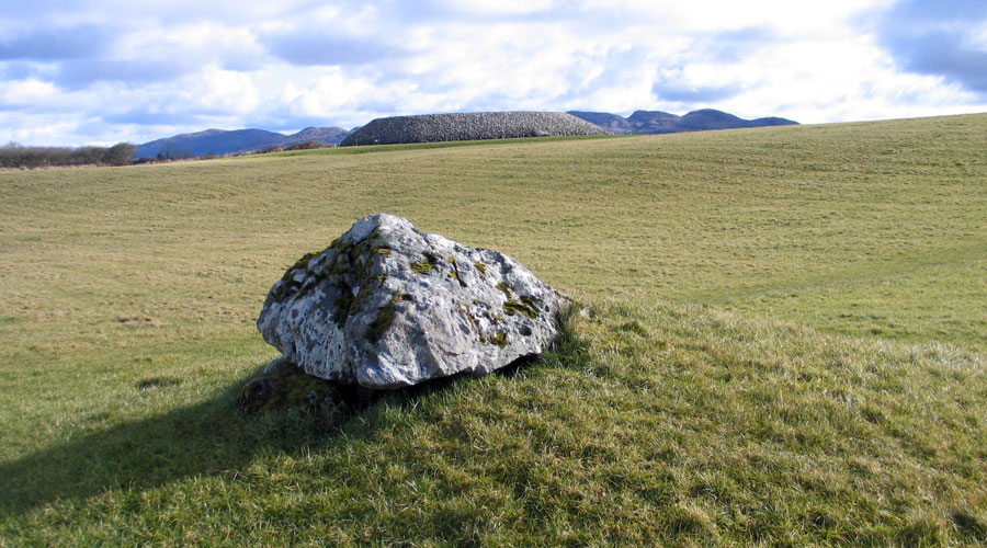 Carrowmore  52, a split boulder dolmen with a tiny chamber under the capstone.