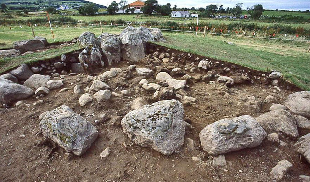 Excavations at Carrowmore 56, photo by Goran Burenhult, 1995.