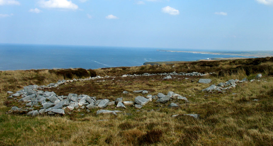 A large circular neolithic enclosure at the Ceide Fields.