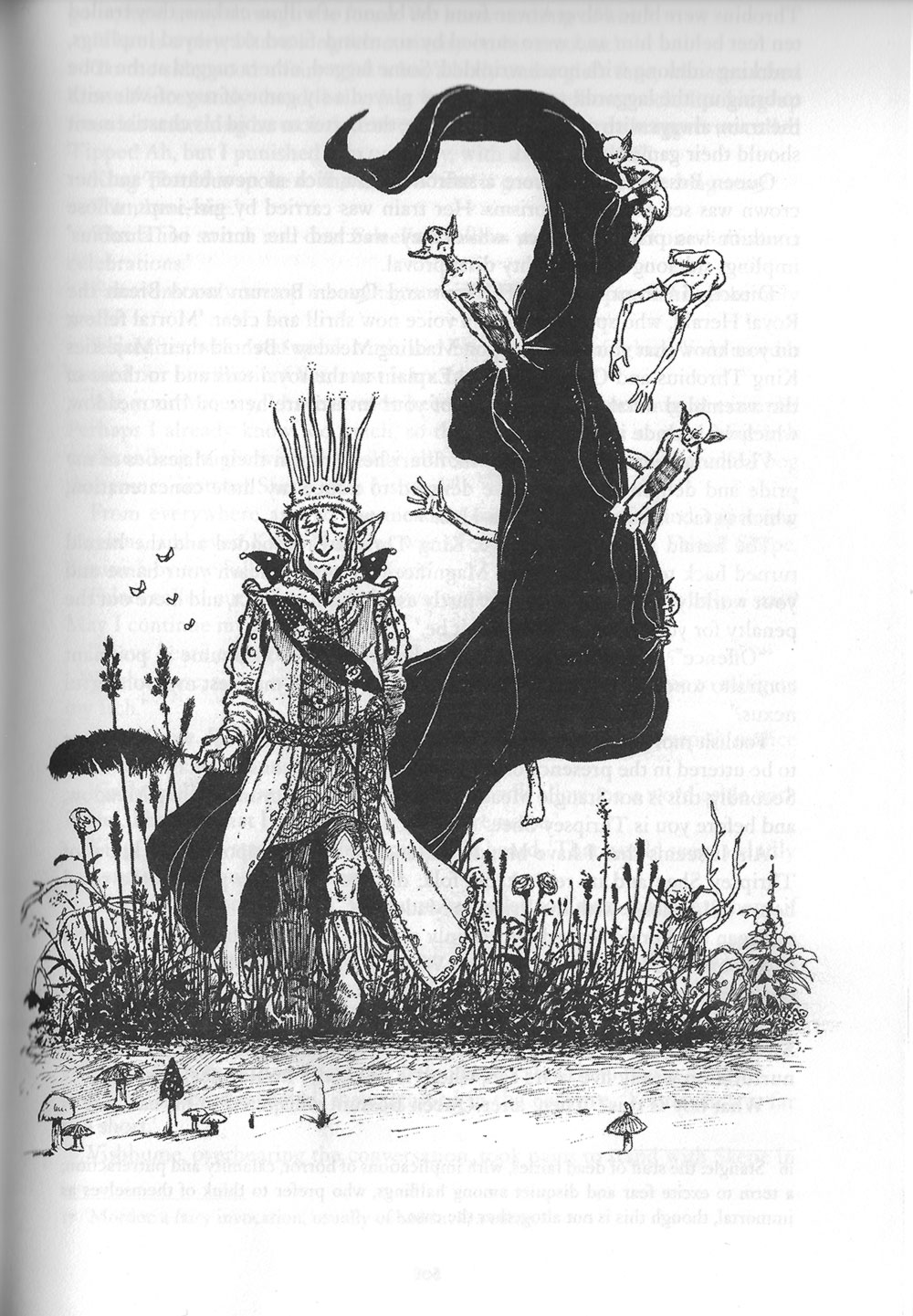 King Throbius of Thripsey Shee, illustration by Les Edwards.