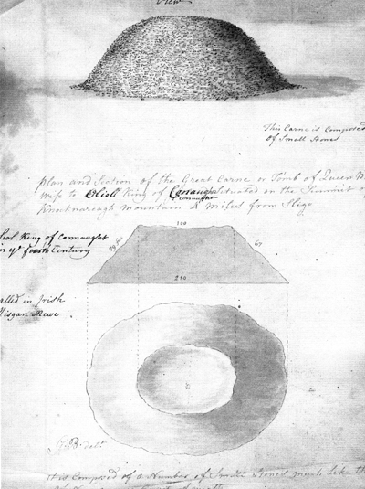 Gabrial
      Beranger's 1779 record of Queen Maeve's Cairn.