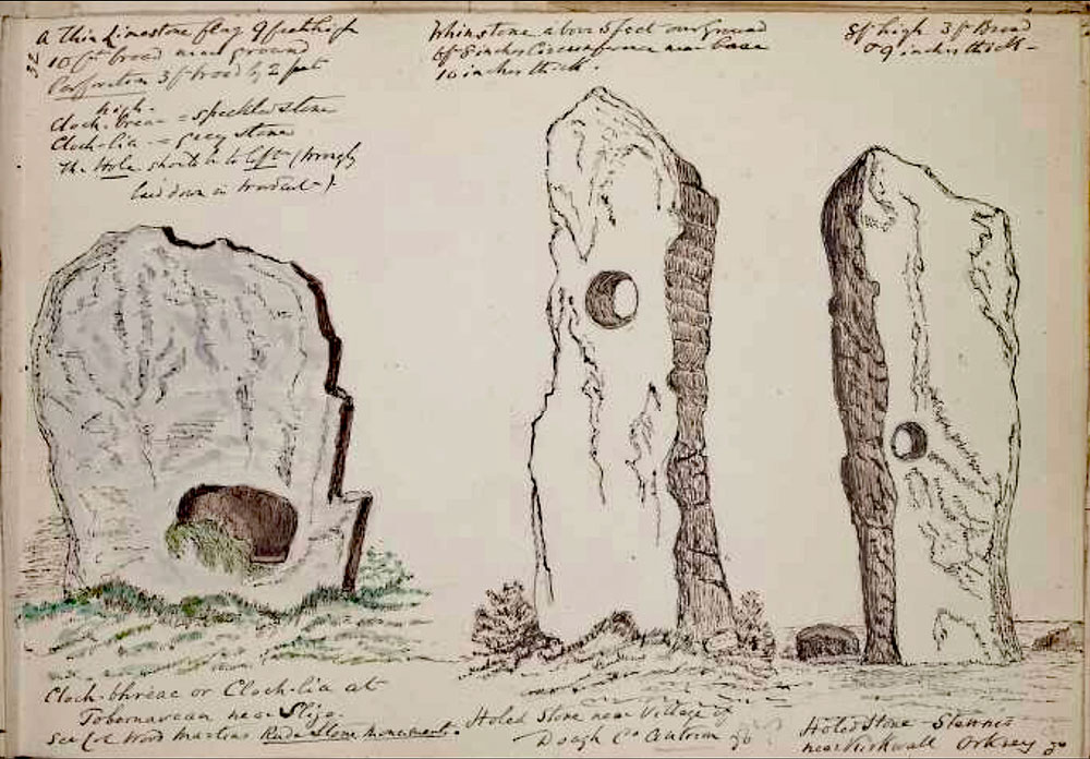 Illustration of the Speckled Stone from a sketchbook by William Frazer, © NLI.