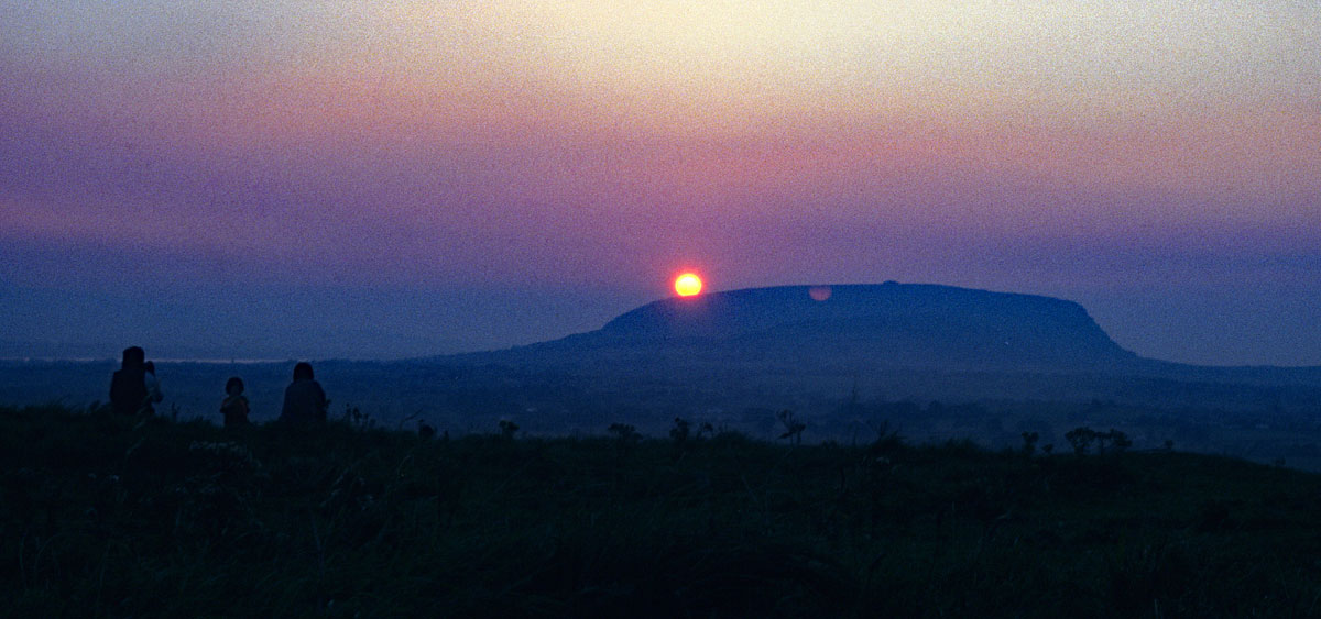 Range of sunsets over one week at Cairns Hill looking to Knocknarea during the equinoxes.