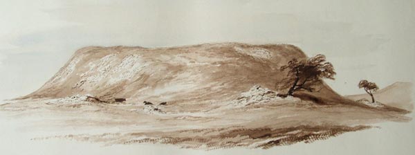 Watercolour  of the west cairn, by Wakeman, 1879.