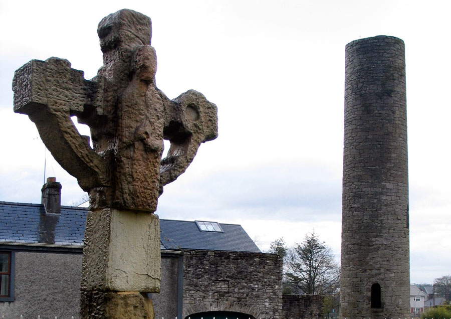 The sandstone high cross at St Cronan's monastery in Roscrea, County Tipperary.