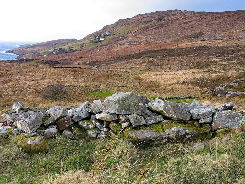 The quite ruined court tomb at Bavan in County Donegal.