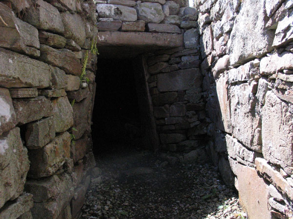The corbelled entrance to the beehive cell.