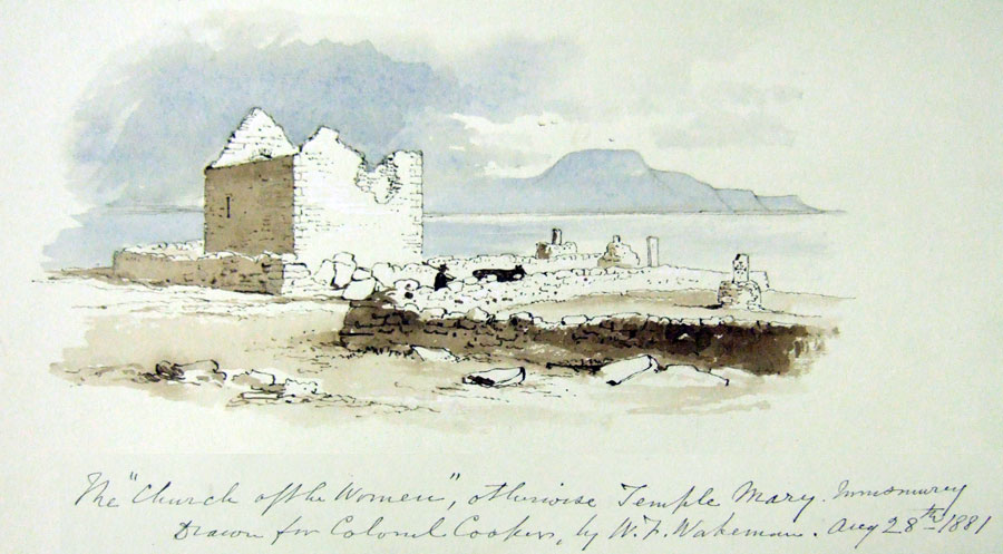 William Wakeman's illustration of the Women's Church on Inishmurray in 1881. 