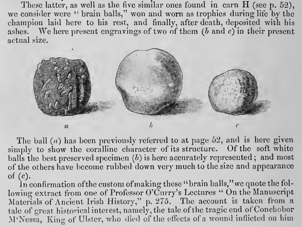 Clay and chalk balls found at Loughcrew.