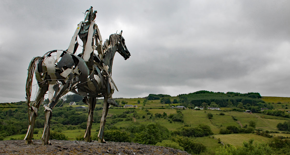 The Gaelic Chieftain, a sculpture representing Red Hugh O'Donnell and the Battle of the Curlews in 1599.