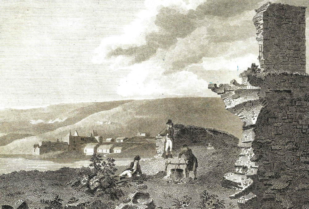 An illustration of Duroy castle by Thomas Cockring dated to 1791.