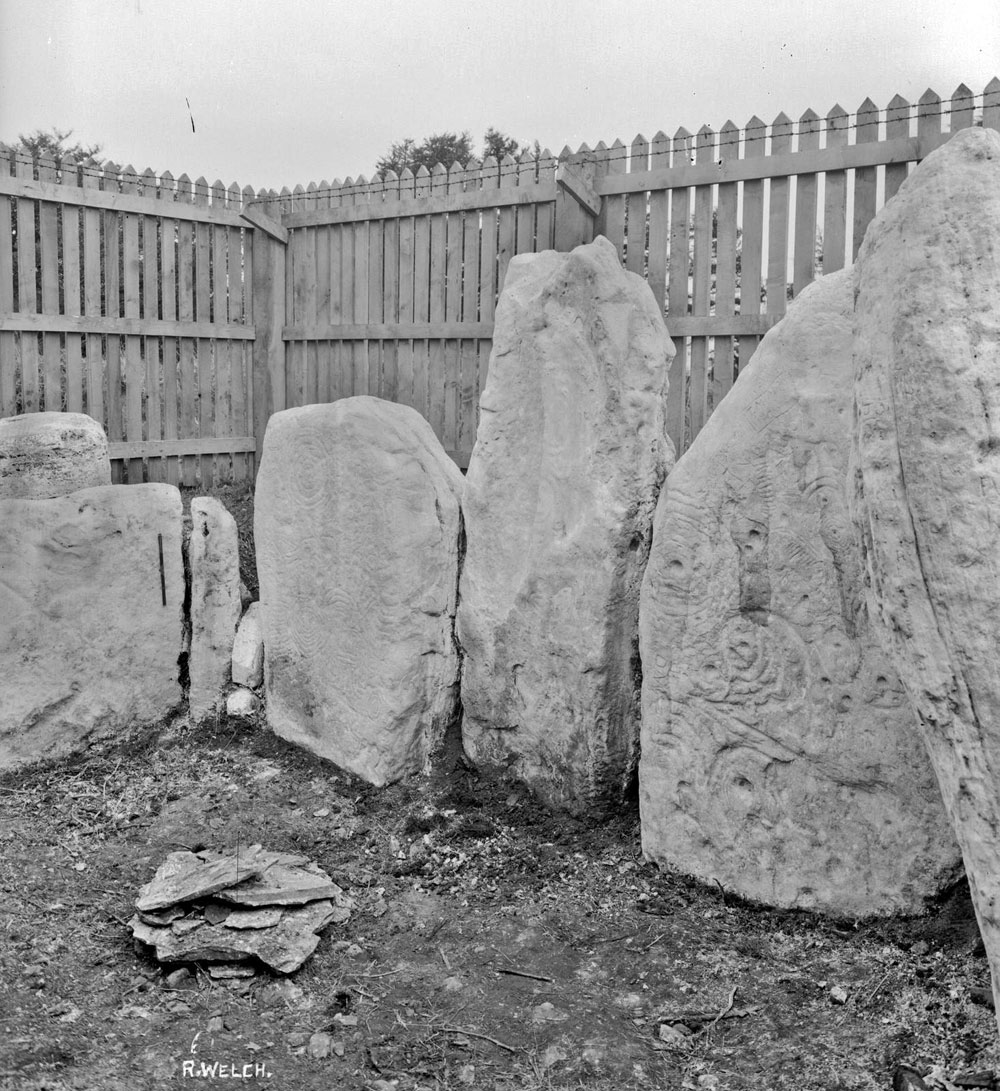 The chamber of the passage-grave at Knockmany in County Tyrone photographed by Robert Welch.