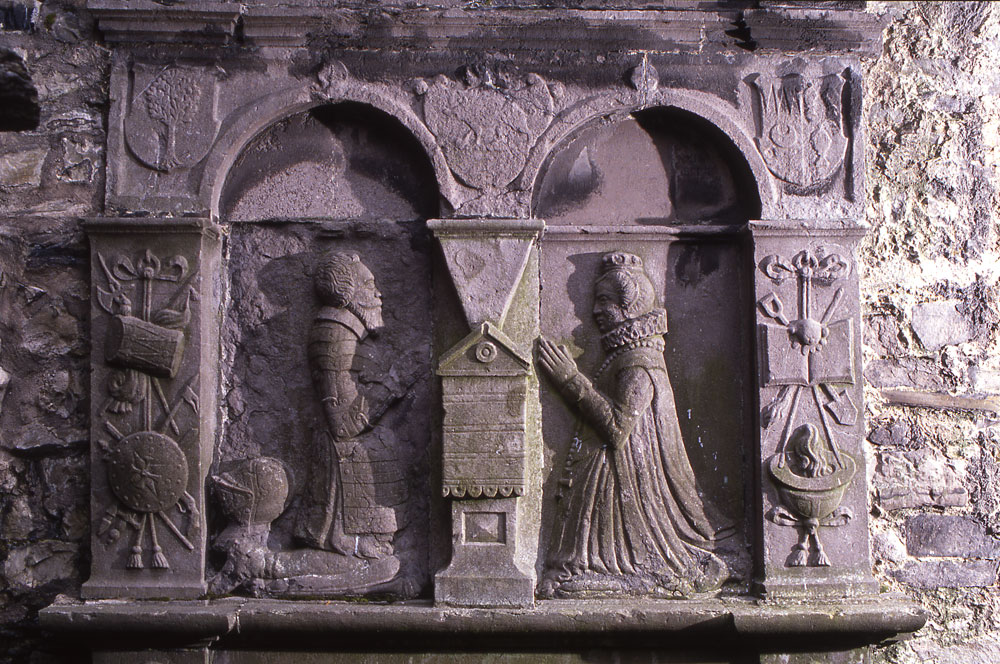 The O'Connor Sligo Monument in the south east corner of Sligo Abbey, above and to the right of the main altar.