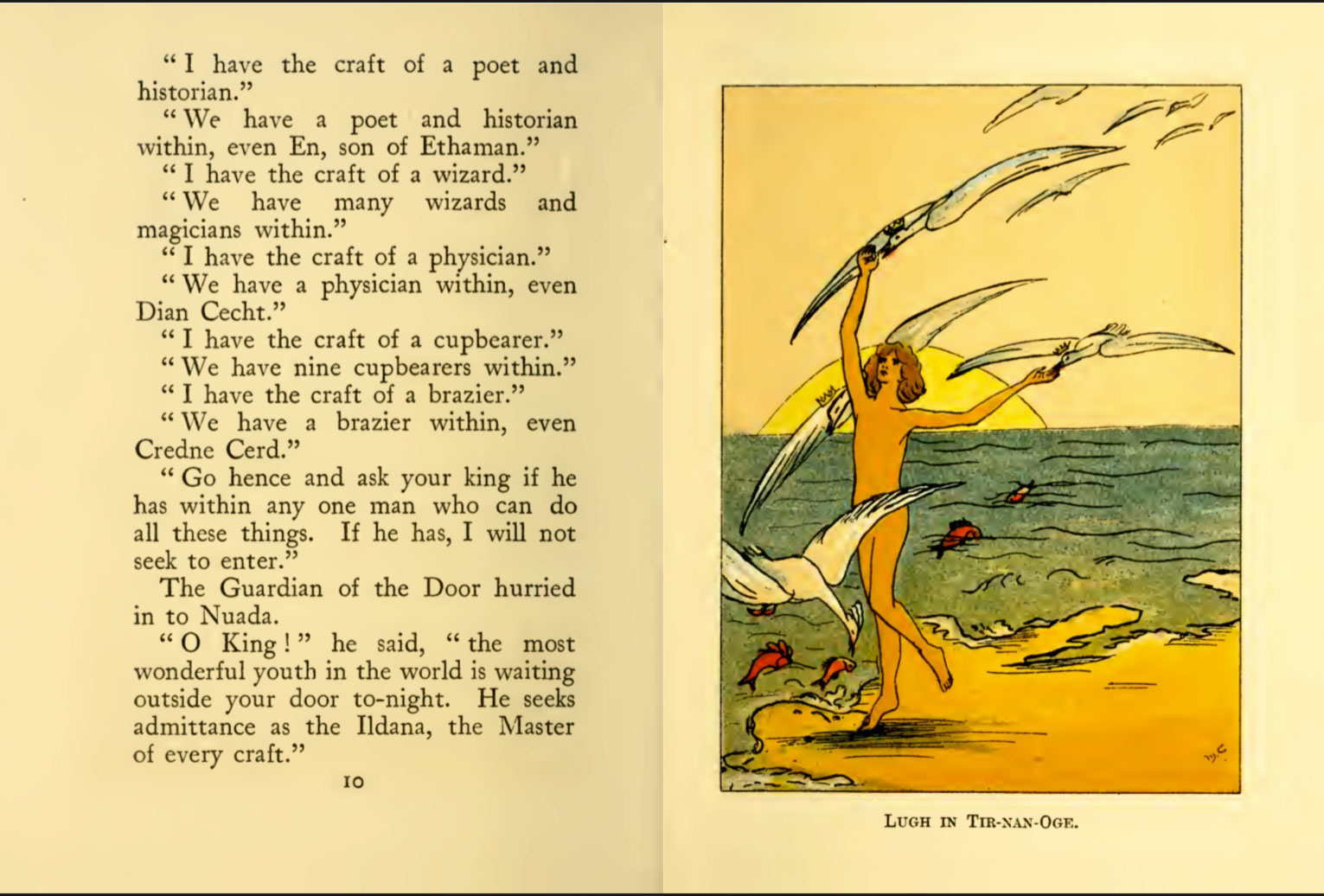 Lugh in Tir-na-Nog, illustration by Maude Gonne, 1909.