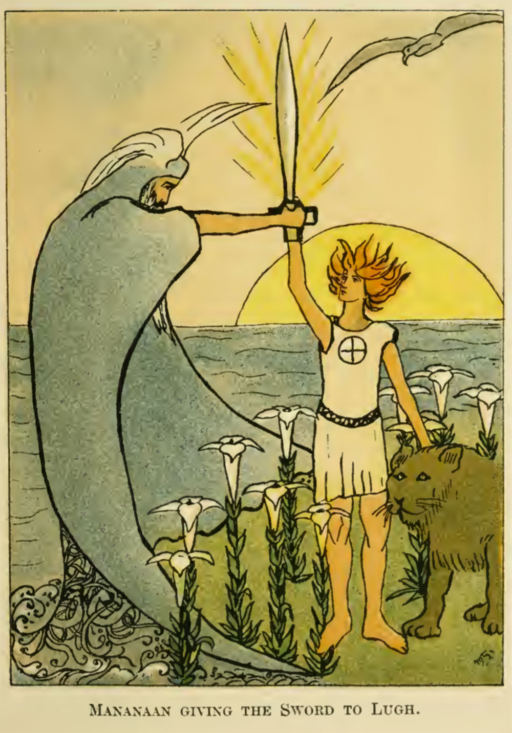 Maud Gonne's illustration of Lugh with the Sword of Light.