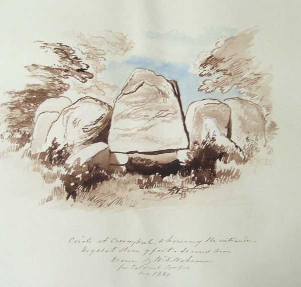 Wakeman's 1880 illustration of the chamber at Creeveykeel. 